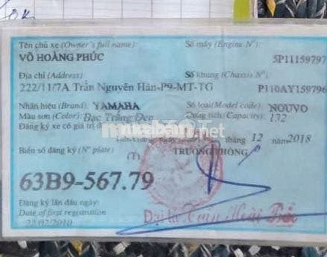 Yamaha Nouvo Bạc trắng đen 132cc-63B9-567.79