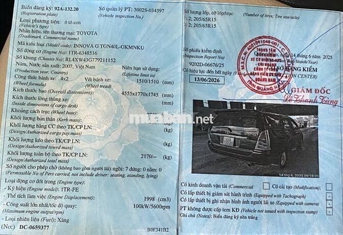 Toyota Innova 2007  - 11111 km