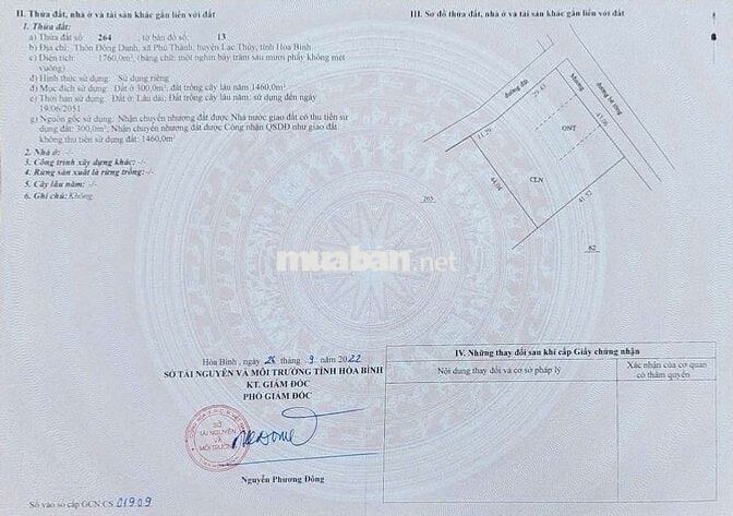 Chính chủ bán lô góc 1760 m2 .phú thành lạc thủy