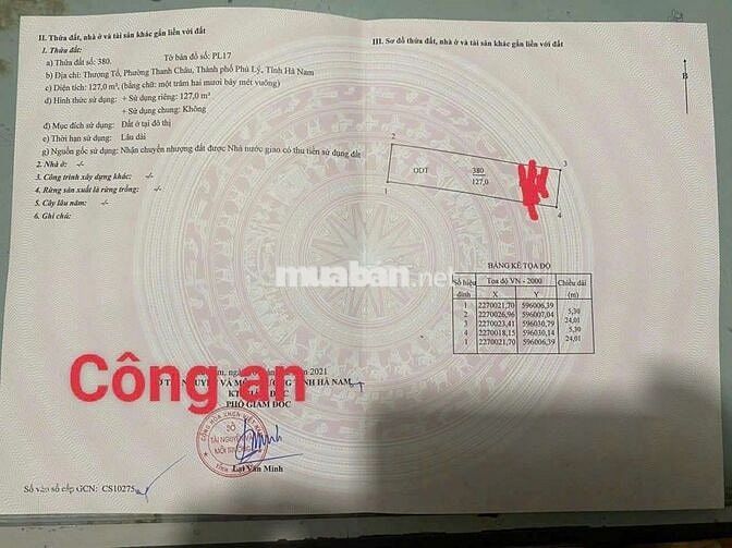 Phân lô công an Thanh Châu 127m2 mt5.3m 2 mặt tiền