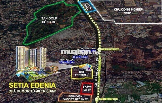 Chào Bán Căn hộ Cao Cấp SETIA EDENIA Khu Đông HCM (Thuận An)