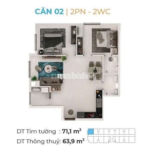 ✨️Bán căn hộ Thanh Bình Residence – Căn góc 2PN 71,1m² – Giá 1,48 tỷ