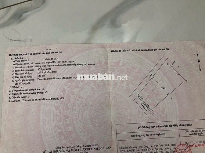 Bán nhà mặt tiền Trương Văn Đa, Lương Hòa, 158m² giá 1,8 tỷ