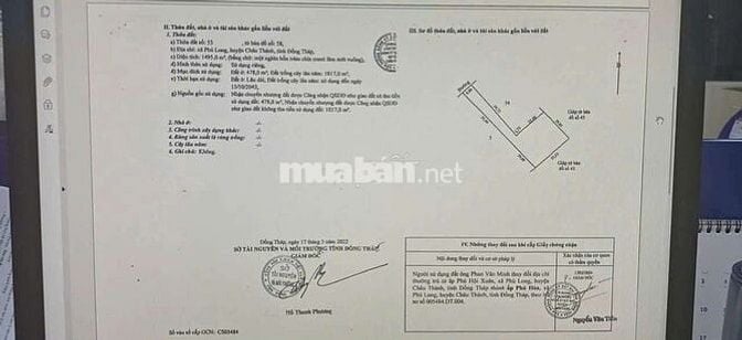 Bán 1 hecta đất trồng sầu riêng đồng tháp mặt tiền 9m