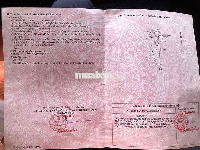 ĐẤT MẶT TIỀN ĐƯỜNG PHẠM HÙNG – PHƯỜNG SÓC TRĂNG, CẦN THƠ