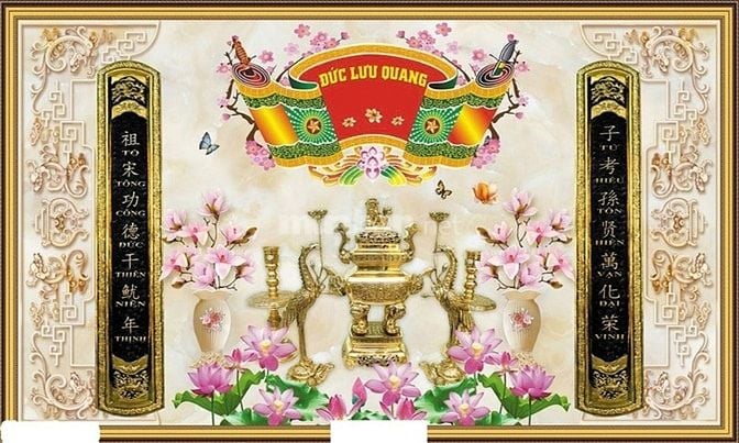 Tranh gạch 3d ốp tường phòng thờ - SC64