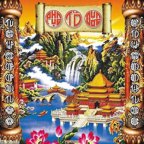 Tranh gạch 3d ốp tường phòng thờ - SC64