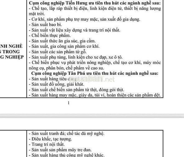 đất cụm công nghiệp đồng xoài - diện tích đa dạng