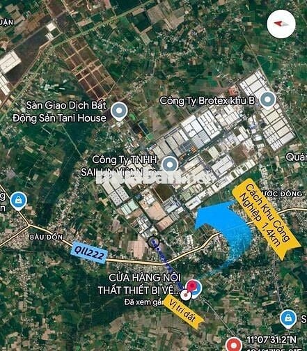 405 triệu, 62m2, full thổ cư, xây trọ dòng tiền 60-80tr /năm, KCN lớn