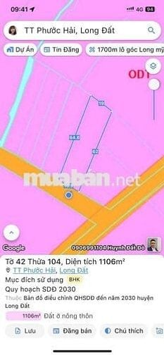 === Đất Xã Phước Hải _ TP.HCM (Long Mỹ cũ , Long Đất, BRVT)