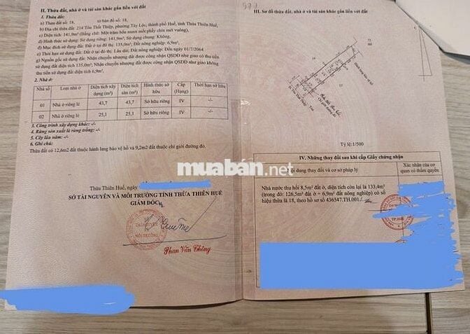 Đất nền 141m2  vị trí đẹp, tại phố Tôn Thất Thiệp, phường Tây Lộc, Huế