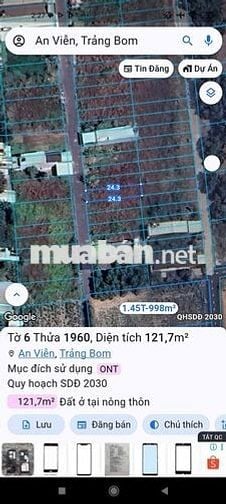 Chính chủ bán đất gần ủy ban nhân dân xã An Viễn - 1,2 tỷ