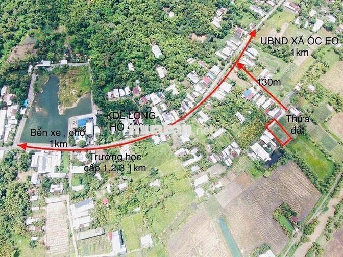 ĐẤT THỔ CƯ 271m2 đường bê tông trung tâm Óc Eo