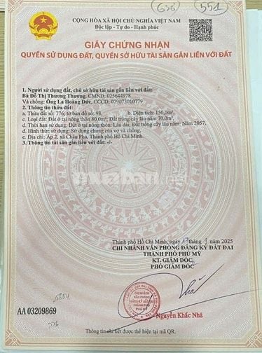 Cần tiền kinh doanh ban gấp 2 lô - Tóc Tiên -Phú Mỹ 