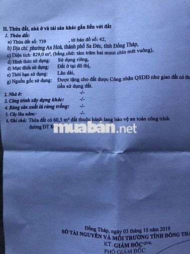 Bán Nhà nghỉ, mặt tiền ĐT 848, gần công viên Sa Đéc, ĐT. DT: 829m2