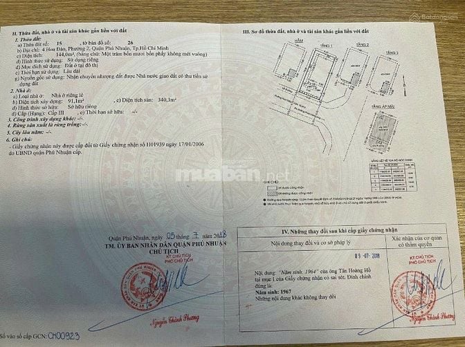 Bán gấp nhà đẹp Mặt tiền 2b Hoa Đào,Q.phú nhuận Dtích: 8 x 18m 55Tỷ