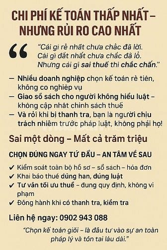 DỊCH VỤ KẾ TOÁN TRƯỞNG BÁN THỜI GIAN MỨC TỪ 1.000.000 Đ