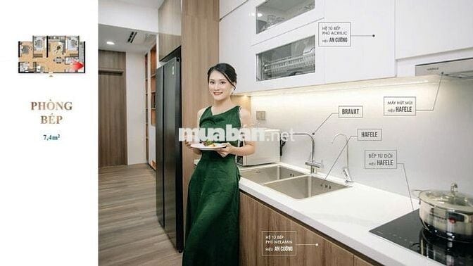 Bán căn hộ 1 ngủ + diện tích lớn view biển, hướng Đông Nam mát mẻ