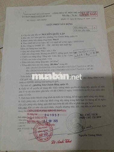 🌟 BÁN NHÀ TÂN CHÁNH HIỆP Q12 💰Giá 1.53tỷ TCH Q12 dtsd 54m 🏡 DT: 3x9m,