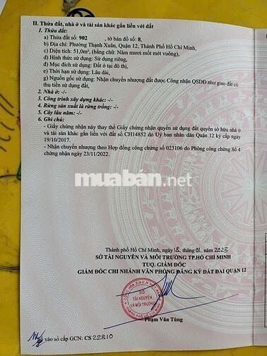 ĐẤT THẠNH XUÂN 52 - P THẠNH XUÂN -Q12 -HẺM 8M -KHU PHÂN LÔ