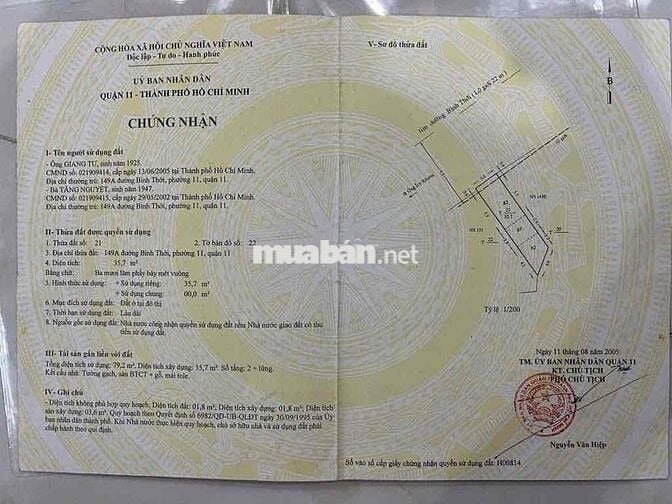 Nhà mặt tiền 4 lầu Bình Thới - q11 36m2 ( 3m x 12m ) đường kd sầm uất