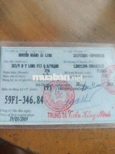 Cần bán chiếc xe như hình có giấy