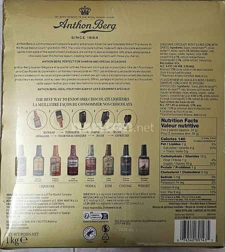 🎁 HỘP CHOCOLATE RƯỢU ANTHON BERG 64 CHAI MINI