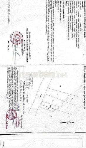 Chính chủ cần bán lô đất măt tiền phan văn hớn. Gần chợ XTTT.