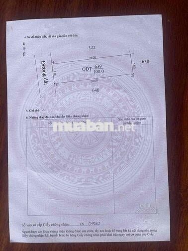 Cần bán ĐẤT Ở ĐÔ THỊ 10x20m giá 900tr sổ hồng riêng tại KP Hoà Hưng