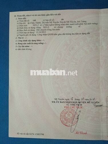 BÁN ĐẤT TRUNG TÂM PHƯỜNG MỸ XUYÊN