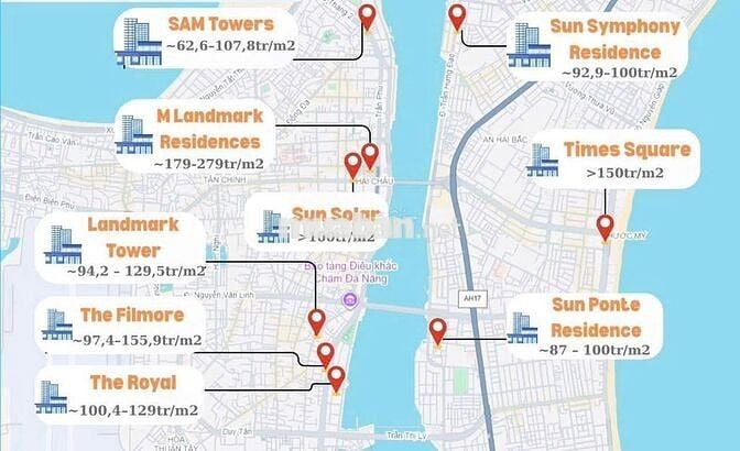 *** căn 1PN The Sang tầng 15 giá rẻ DT đến 62,5m2 sát biển Mỹ Khê