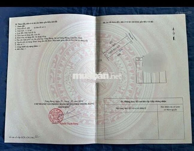 Hàng Ngộp Giá Rẻ 650tr Cần Bán Lô Đất Ngay Chợ Trảng Bàng.DT 115m2,SHR