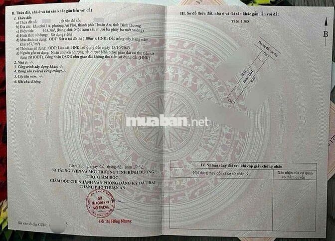 Đất 163,3m2(ngang5m) ,ngay vòng xoay An Phú,TP Thuận An