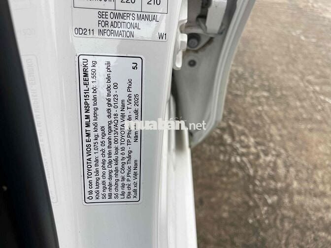 Toyota Vios E-MT 2025 28000 km