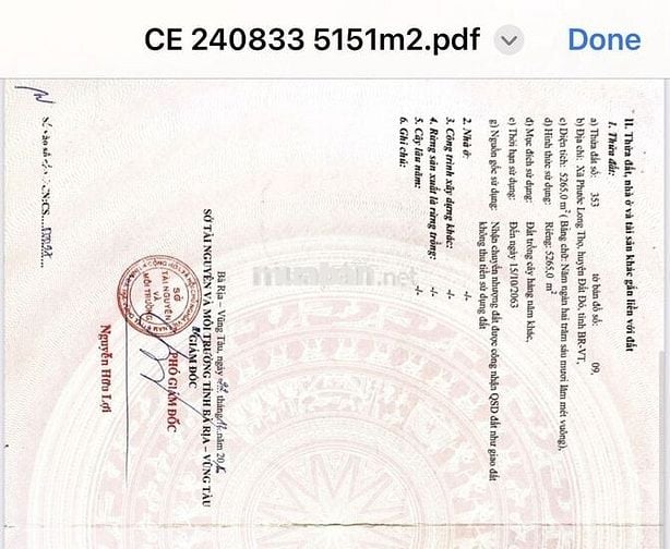 Đất vườn 2,6 ha tại xã Đất Đỏ, TP HCM