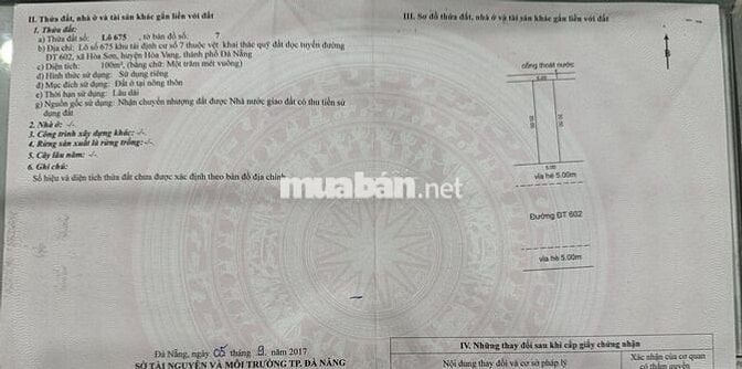 BÁN ĐẤT TẶNG NHÀ – MẶT TIỀN DT602 HÒA SƠN 7- Đoạn gần nhà hàng Tây Bắc