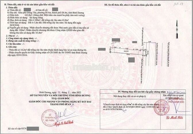 Đất 164m mặt tiền đường Nguyễn An Ninh, phường Dĩ An, TP Dĩ An