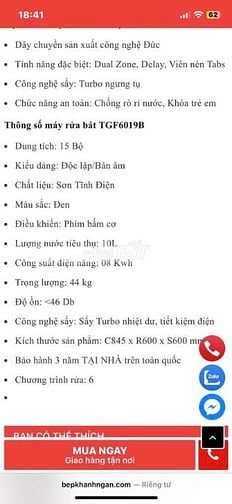 Máy rửa chén được tặng, ít xài nên muốn thanh lý!