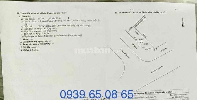 bán nền Góc đường A5 vs A7 kdc PHÚ AN view bờ kè mát mẻ lộ 30M