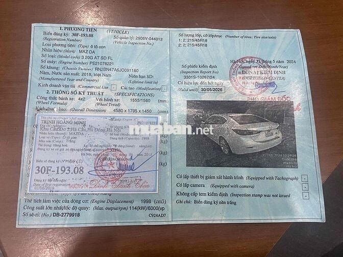 Mazda3 2018 bản cao cấp 2.0AT, 1 chủ từ đầu