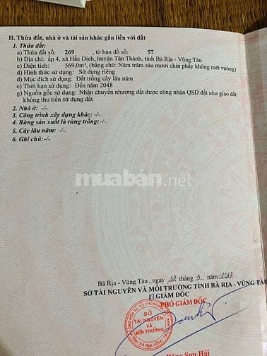 Đất Hắc Dịch bà Rịa Vũng Tàu cần bán