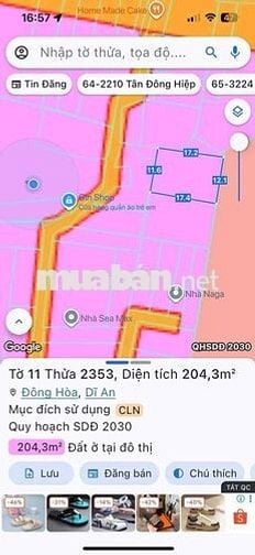 LÔ ĐẤT 400m2 sổ Hồng Riêng Phường Đông Hoà TPHCM