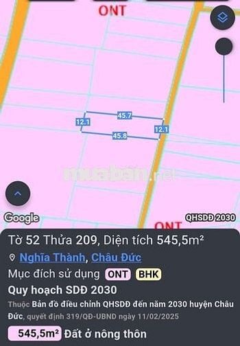 CẦN BÁN ĐẤT GIÁ ĐẦU TƯ GẦN KHU CÔNG NGHIỆP CHÂU ĐỨC TPHCM