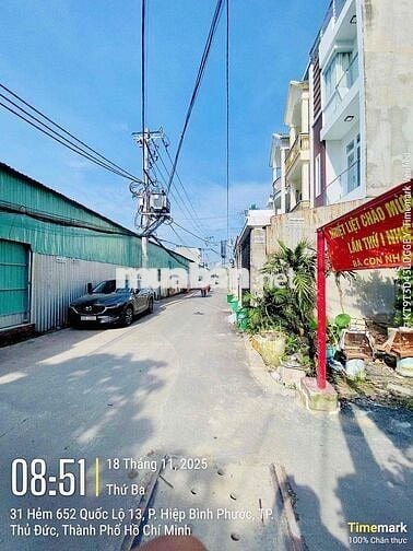 Bán lô đất hẻm 652 QL13, gần Hiệp Bình. DT 77.5m2 SHR, khu dân cư