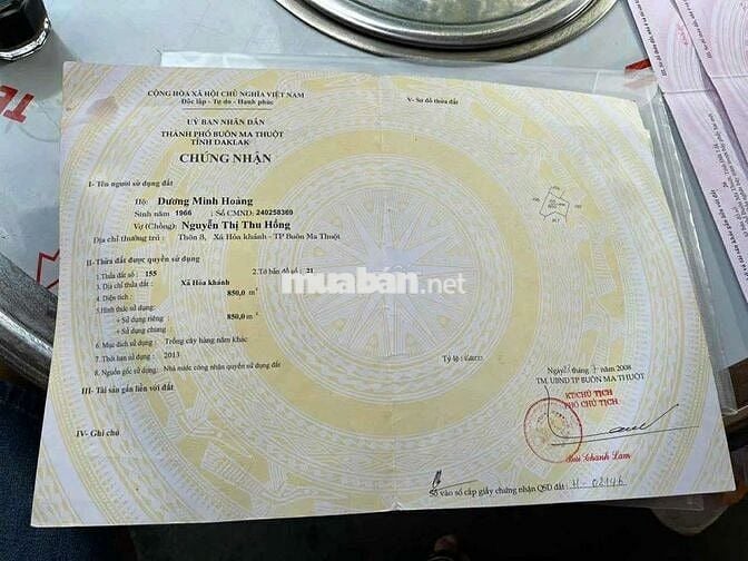 BÁN 8 XÀO ĐẤT NGAY NGÃ TƯ HÀNG SIÊU HIẾM Xã Hòa Khánh Buôn Ma Thuột