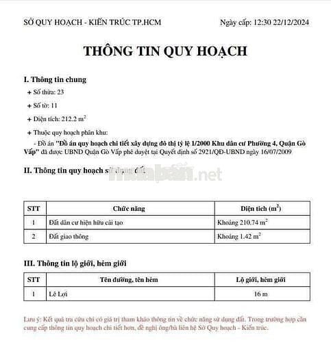 Bán nhà Mặt Tiền 24 Lê Lợi P4 Gv, nhà đang có hđ thuê 65tr/tháng