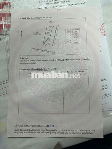 BÁN ĐẤT 2 MẶT TIỀN phố Trung Kỳ, P.Trung Sơn, TP Sầm Sơn, Thanh Hoá