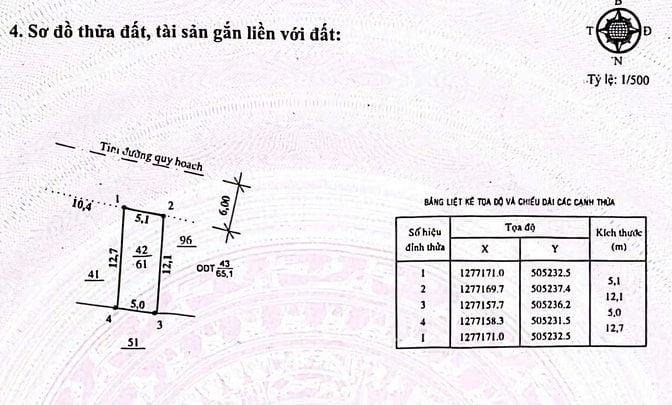 Đất mặt tiền hẻm lớn, tiện xây ở, kinh doanh.