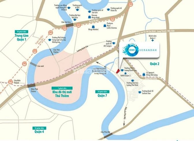 Căn hộ bán tại One Verandah TML tầng thấp 3 phòng ngủ diện tích 108m2