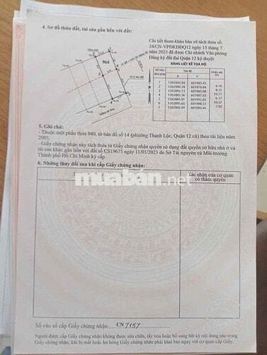 đất khu phân lô dt. 6,2x18,3 m p. thạnh lộc q12